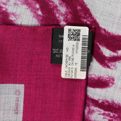 Hermes Cashmere Silk Chevaux Au Pre Shawl 140 Fuchsia 3 of 5
