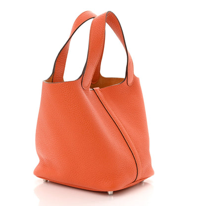 Hermes Taurillon Clemence Picotin Lock 18 PM Orange Poppy 3 of 7