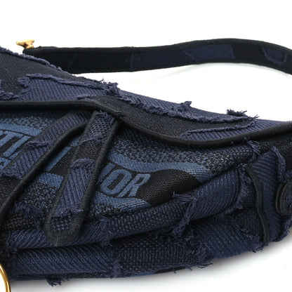 Christian Dior Canvas Embroidered Camouflage Saddle Bag Blue 8 of 8