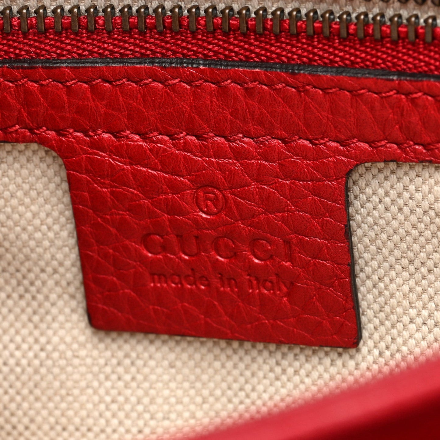 Cellarius Calfskin Feline GG Marmont Flap Shoulder Bag Vulcanic Red