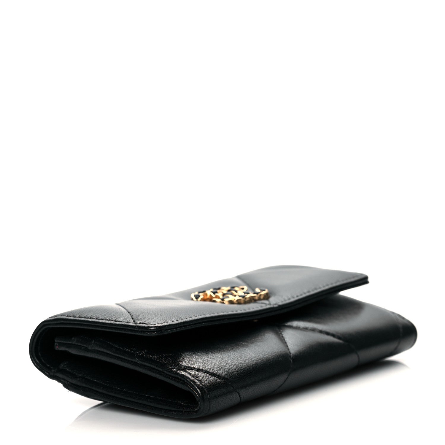 Chanel Lambskin Quilted Chanel 19 Flap Wallet Black 4 of 9
