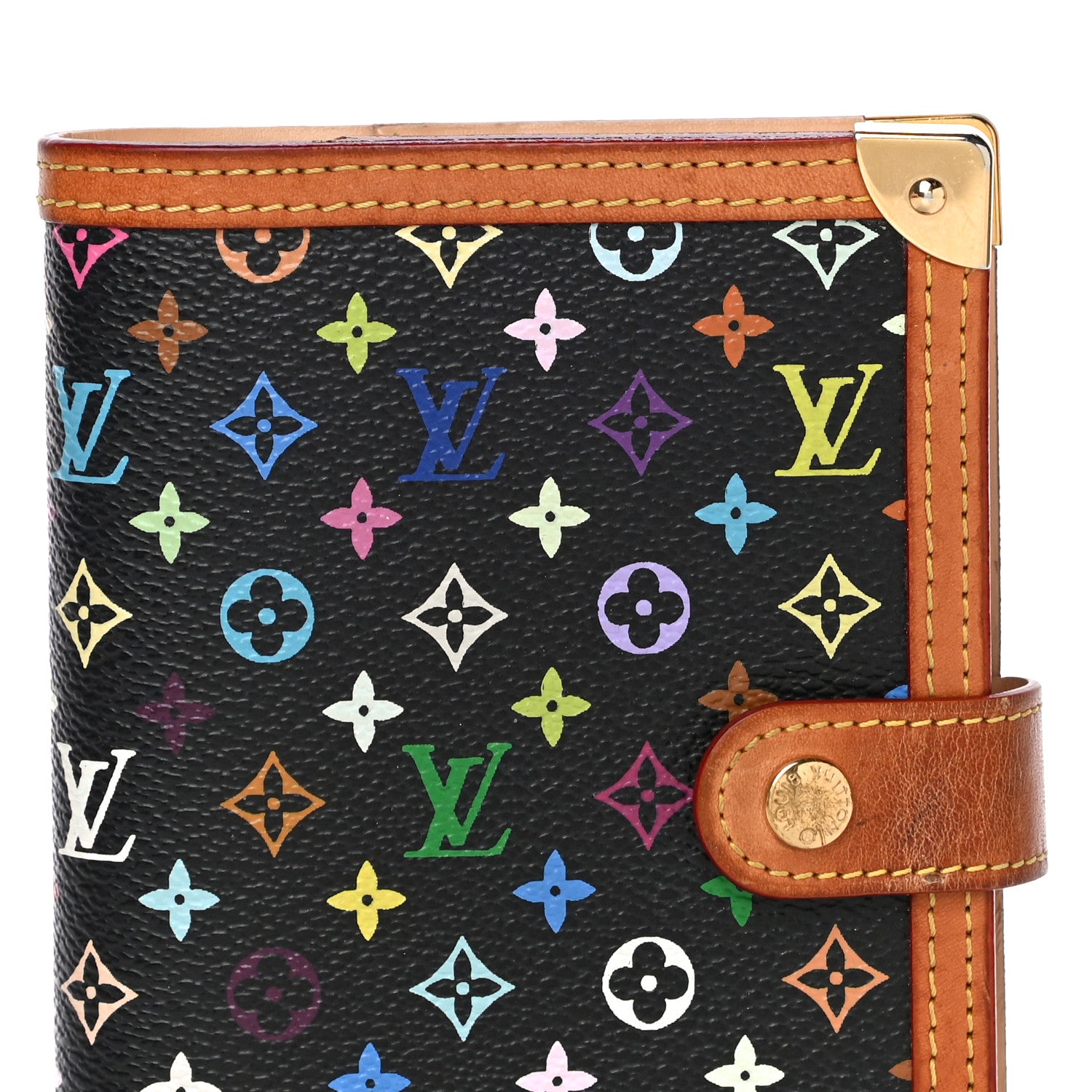 Louis Vuitton Monogram Multicolor Small Ring Agenda Cover Black 6 of 12