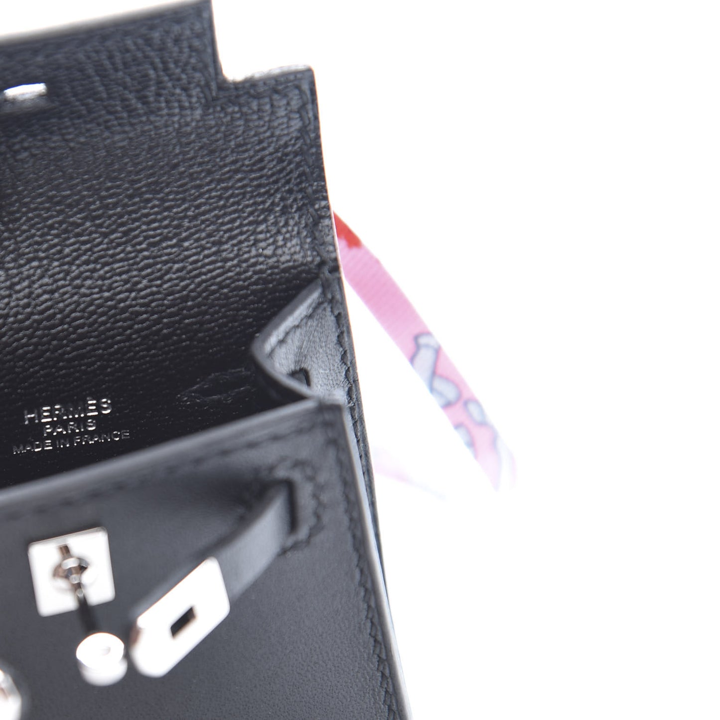 Tadelakt Mini Kelly Twilly Bag Charm Black