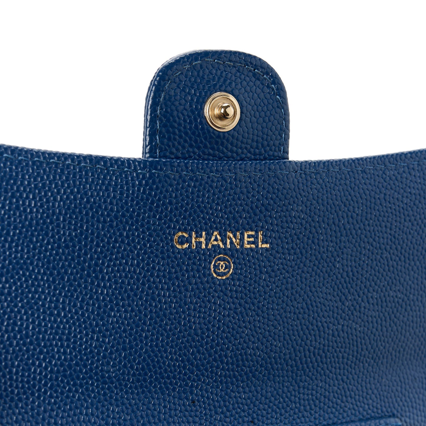 Caviar Quilted Classic Clutch With Chain Blue