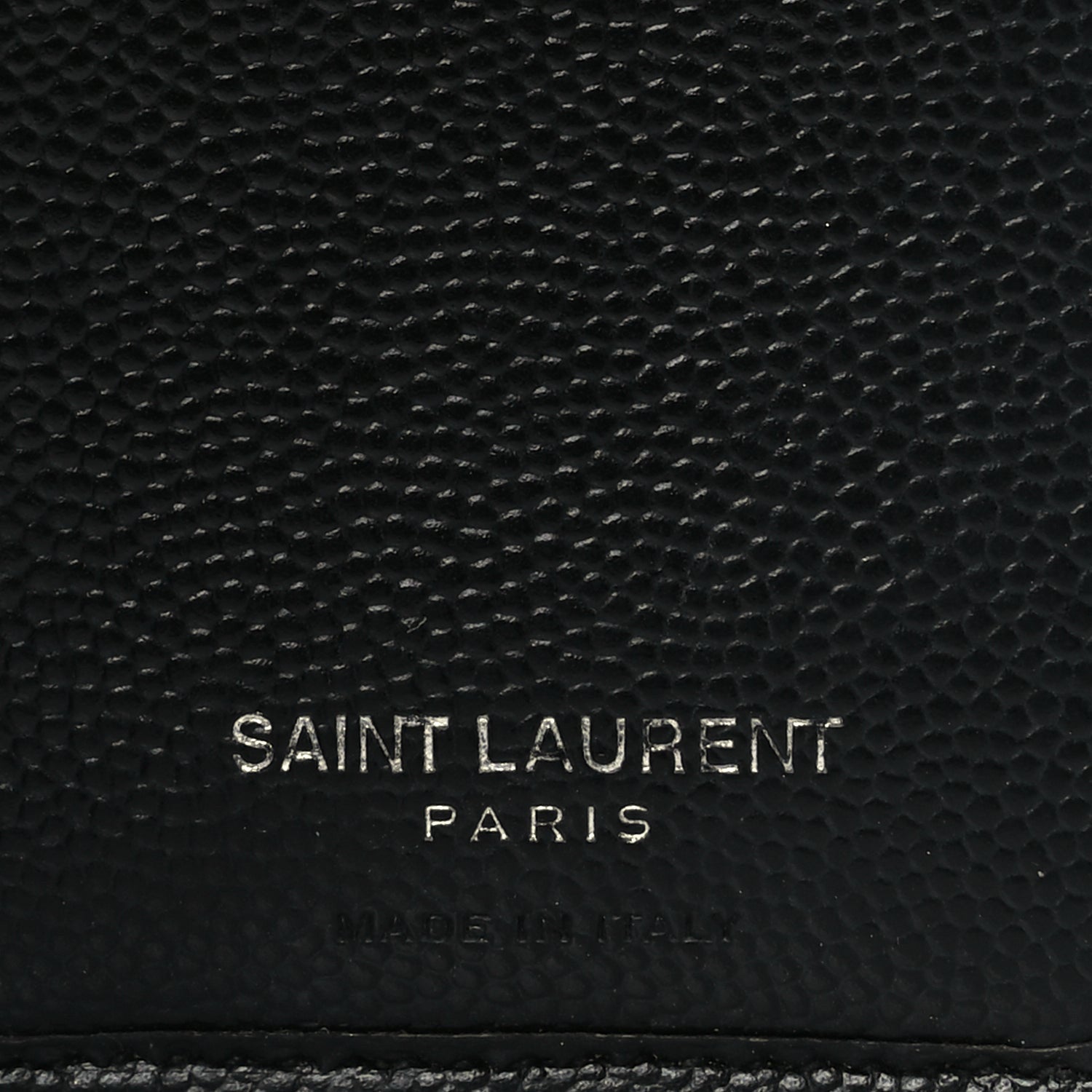 Saint Laurent Grain De Poudre Matelasse Chevron Monogram Compact Zip Around Wallet  Black 6 of 7