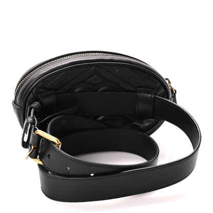 Gucci Calfskin Matelasse GG Marmont Belt Bag 85 Black 2 of 10