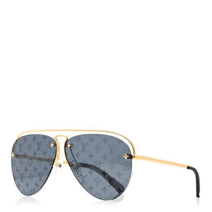 Louis Vuitton Monogram Grease Sunglasses Z1172W Gold 1 of 7