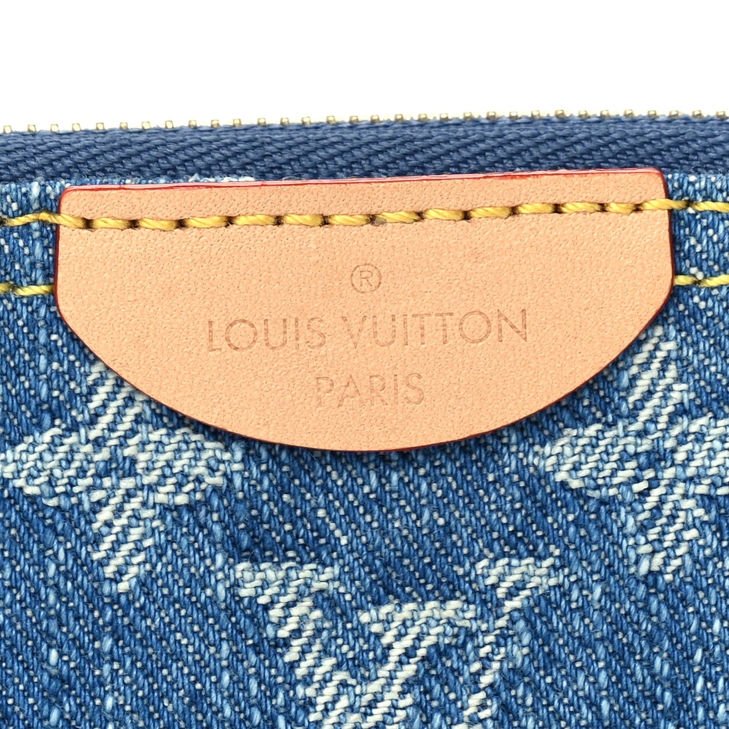 Monogram Denim Key Pouch Denim Blue