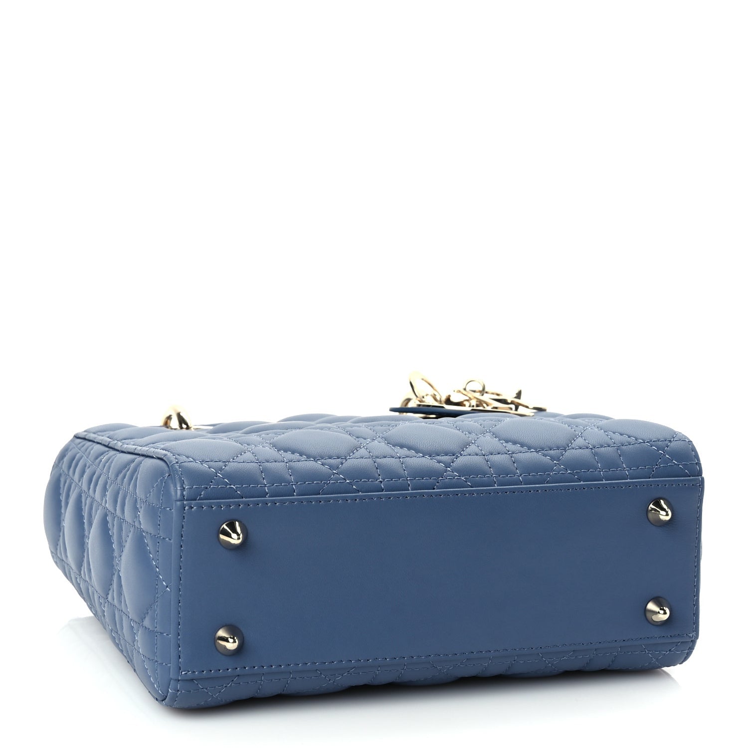 Christian Dior Lambskin Cannage Small My ABCDior Lady Dior Denim Blue 3 of 8