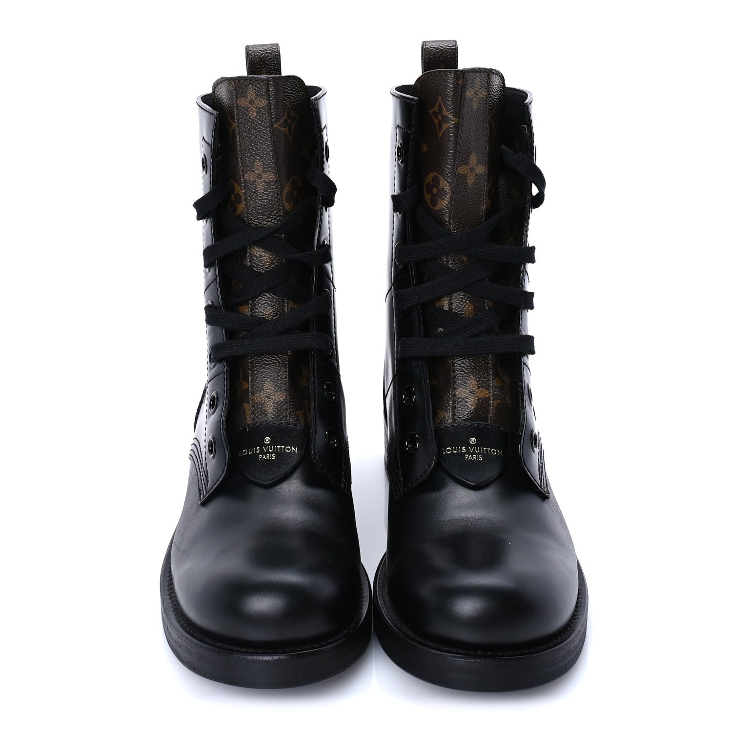 Louis Vuitton Calfskin Monogram Metropolis Flat Ranger Boots 40.5 Black 3 of 7