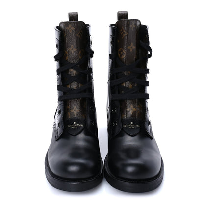 Louis Vuitton Calfskin Monogram Metropolis Flat Ranger Boots 40.5 Black 3 of 7