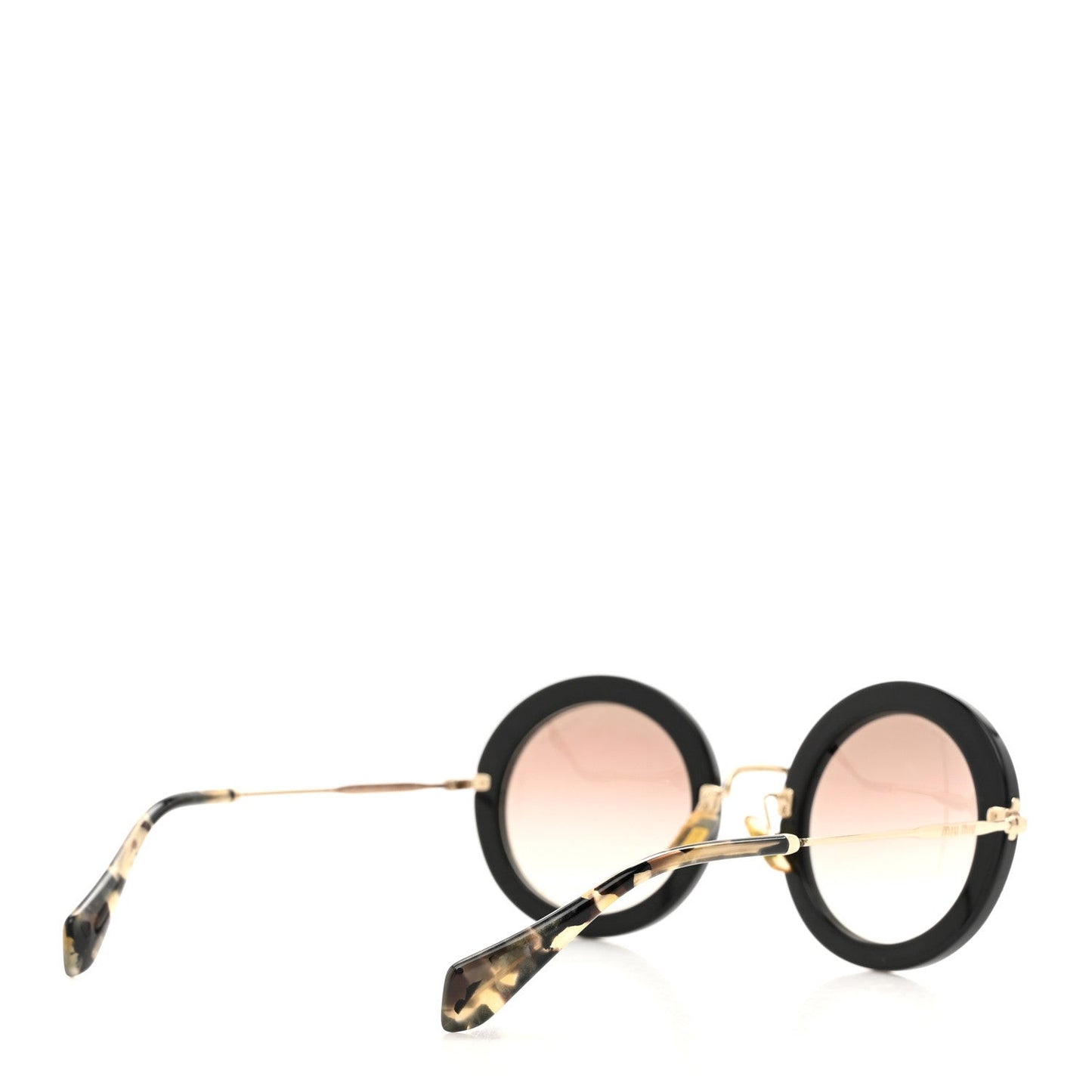 Metal Round Crystal Sunglasses SMU08R Black Tortoise