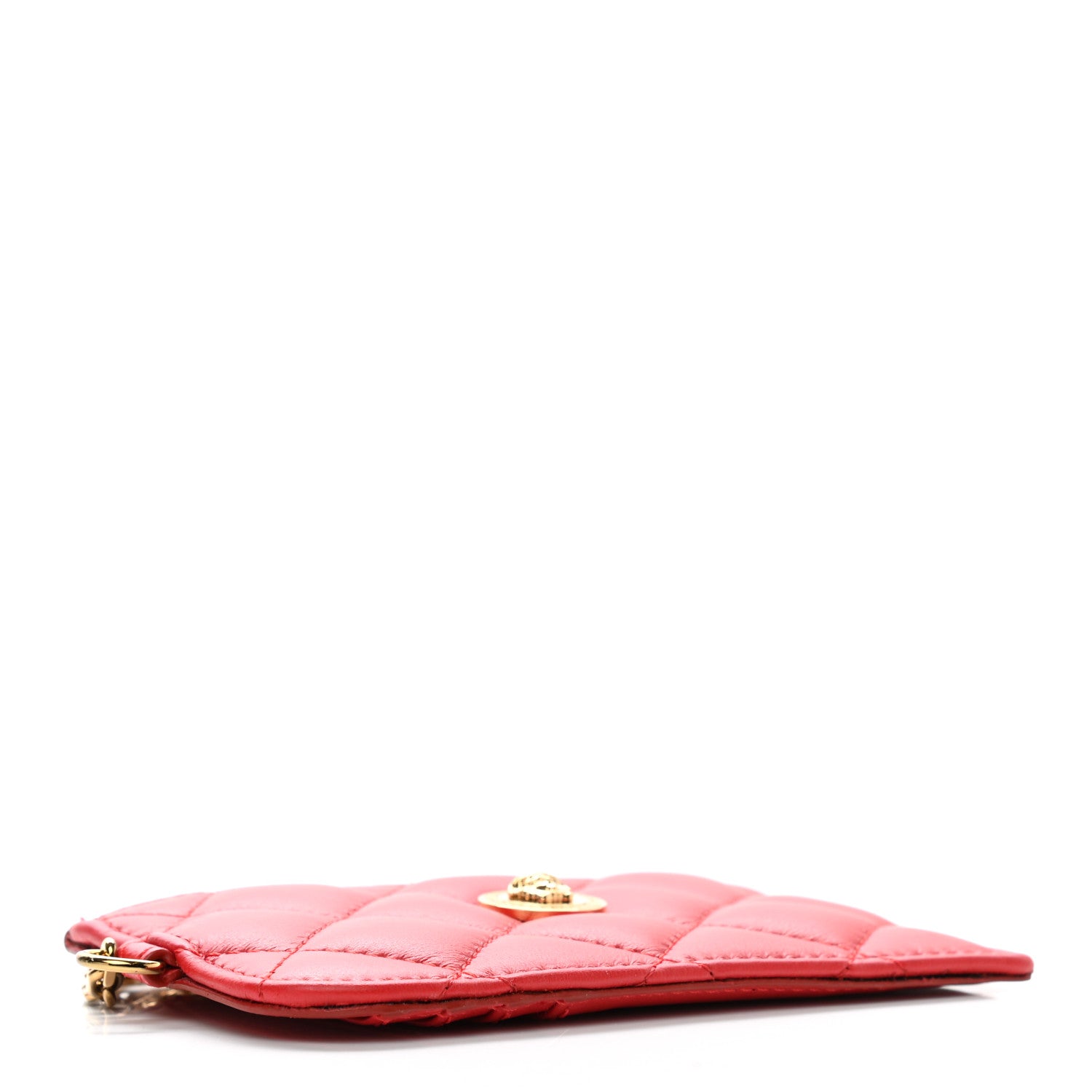 Versace Nappa Quilted Tribute Key Pouch Red 4 of 6