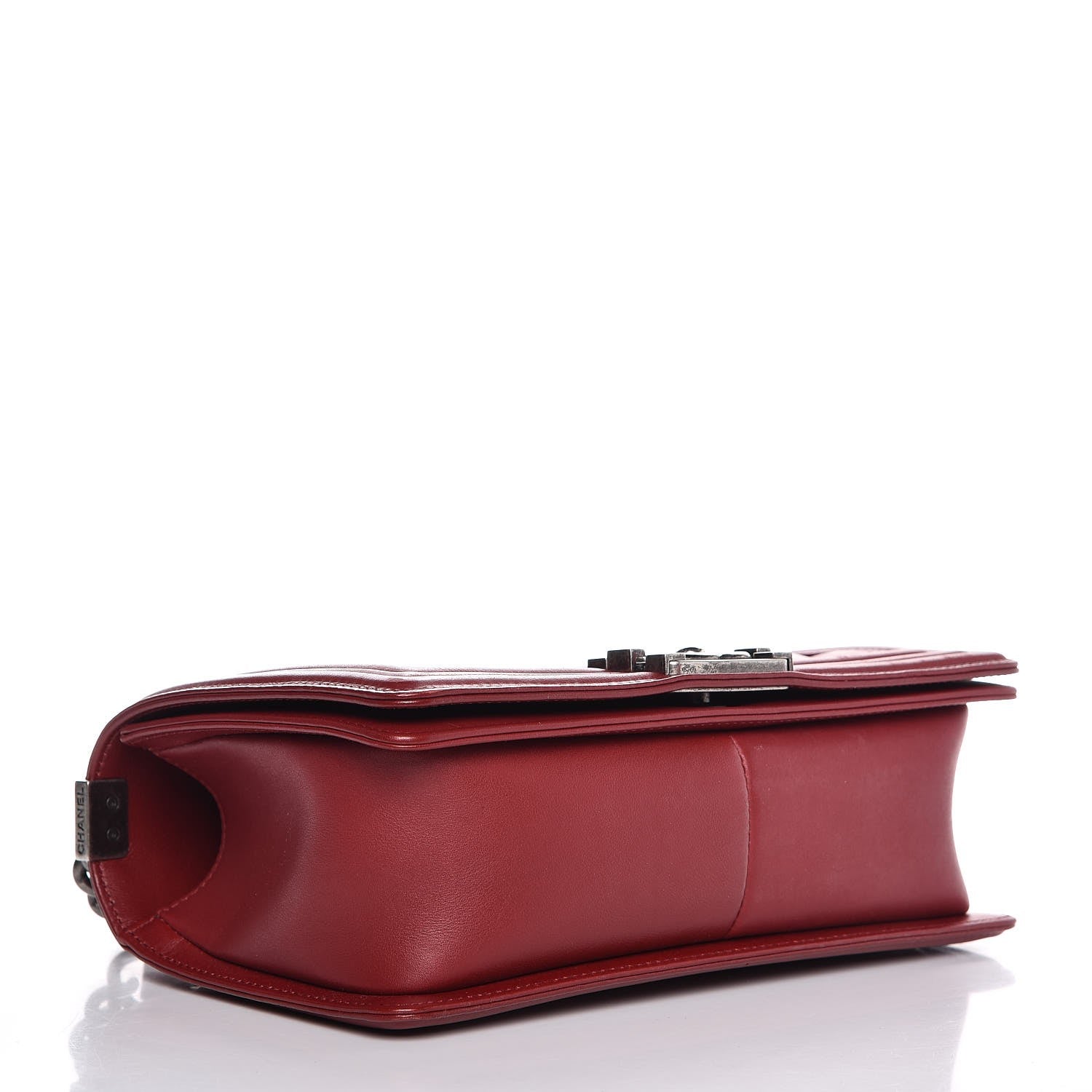 Chanel Calfskin Chevron Quilted Medium Boy Flap Red 4 of 7