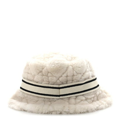 Christian Dior Shearling Cannage D-Bobby Bucket Hat 58 Ecru 6 of 7