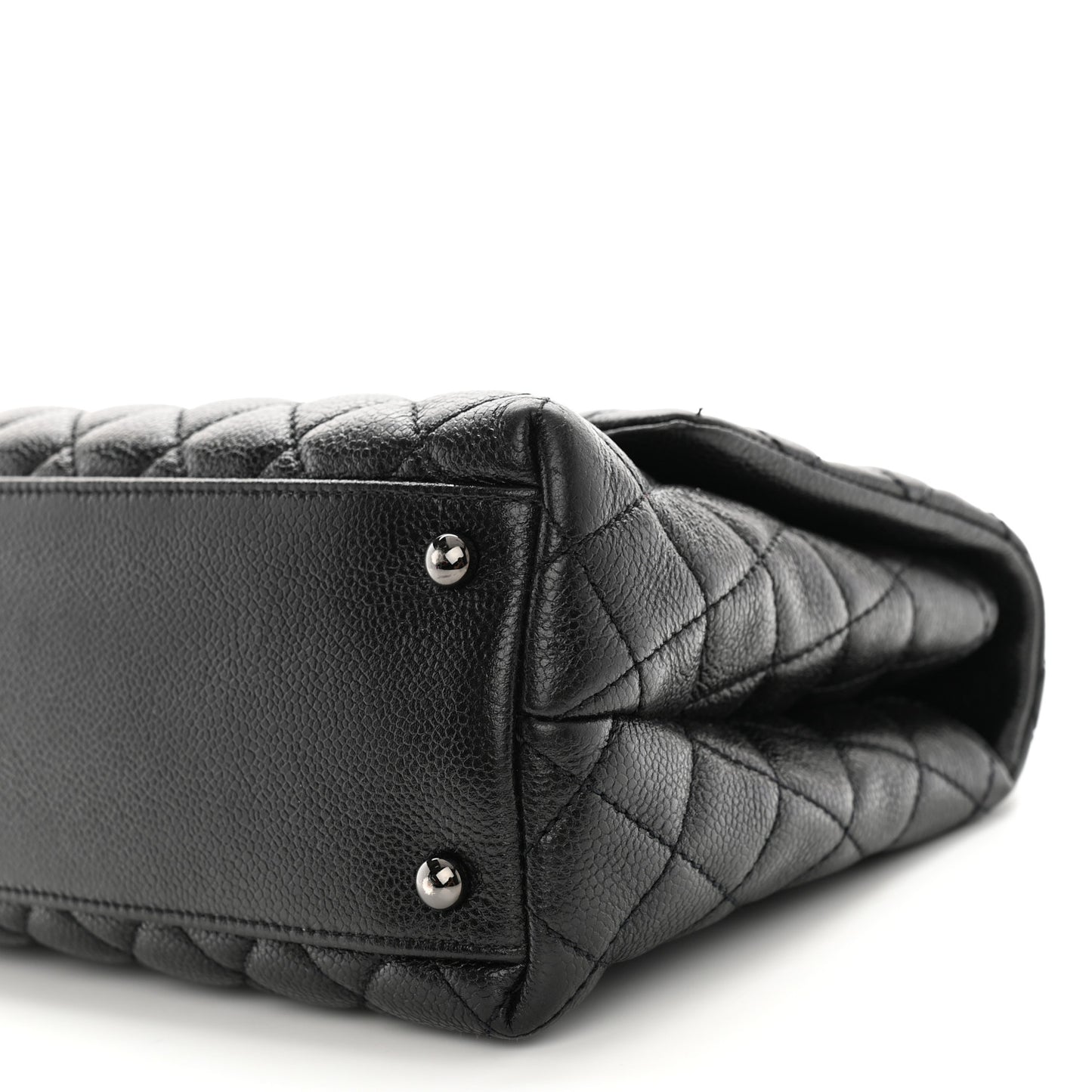 Caviar Quilted Small Coco Handle Flap So Black