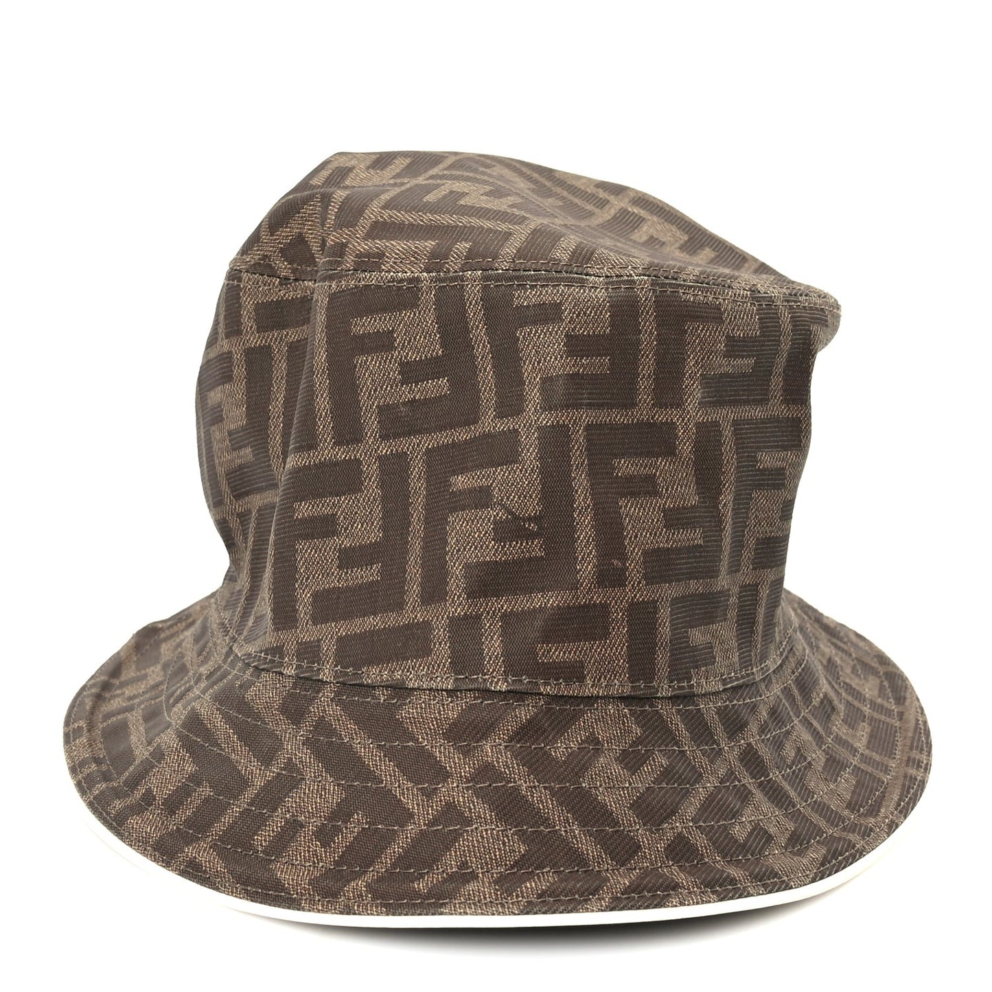 FENDI Technical Fabric FF Reversible Bucket Hat L Tobacco Beige