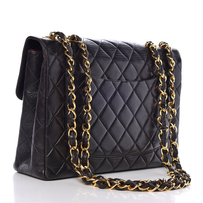 Chanel Lambskin Quilted Jumbo Single Flap Black 3 of 15