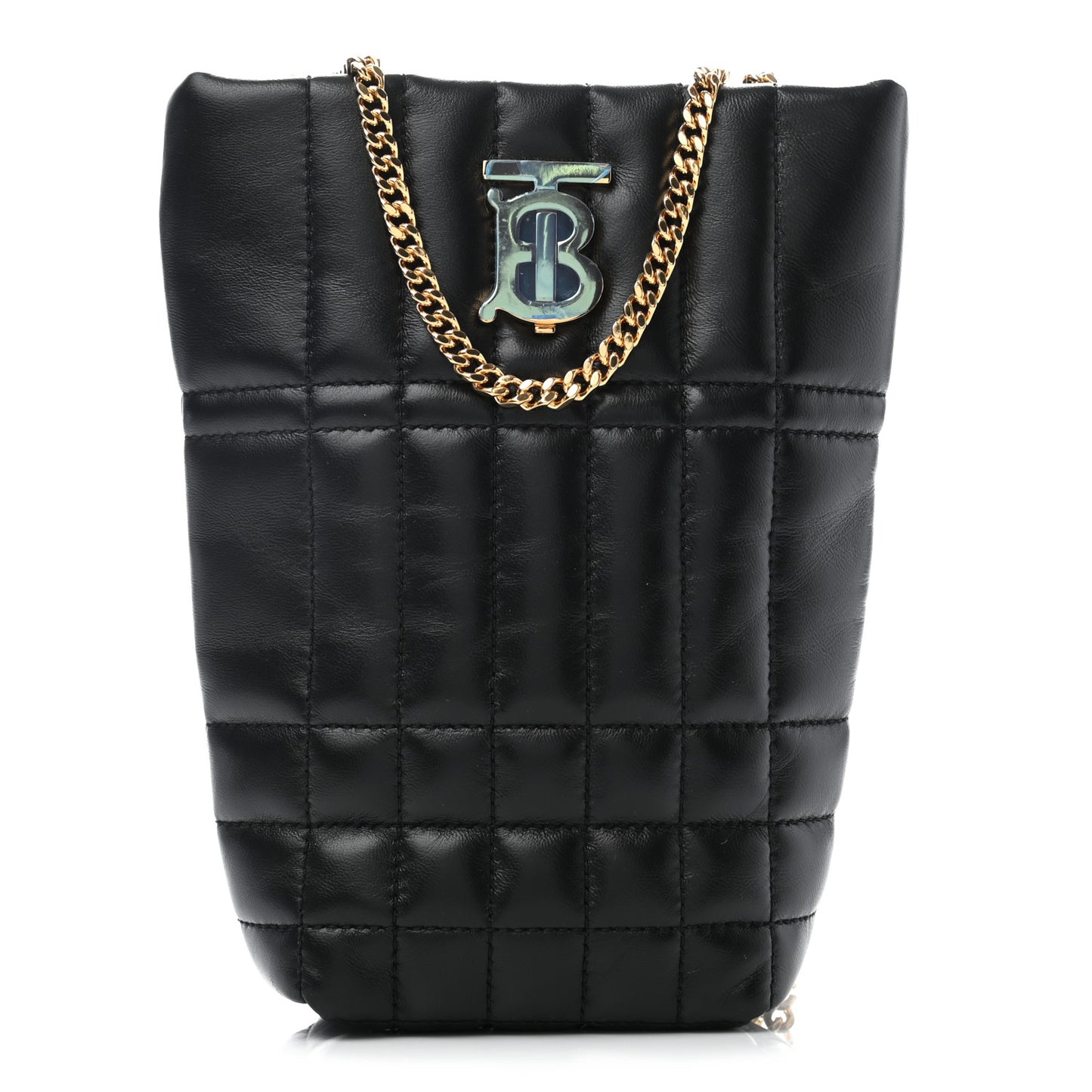Lambskin Quilted Micro Lola Bucket Bag Black