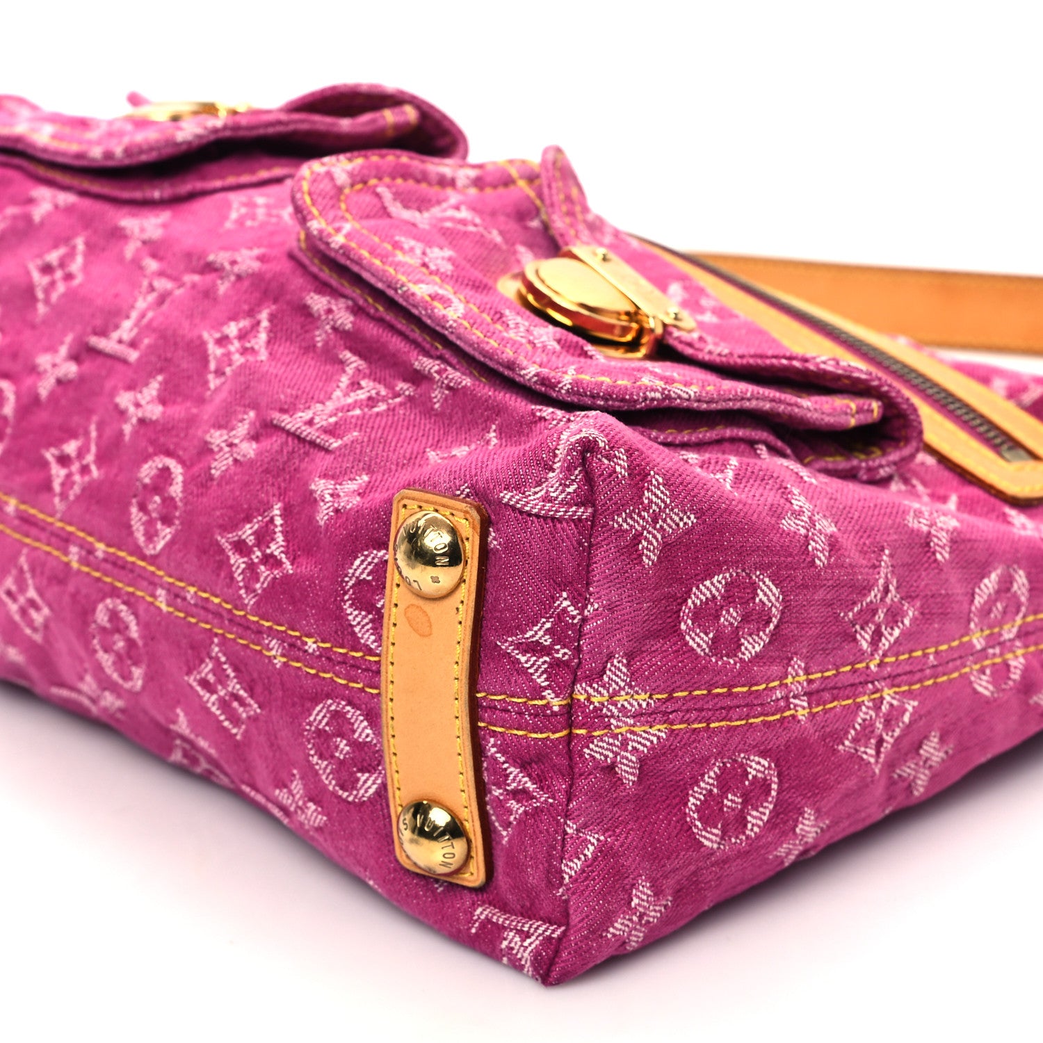 Louis Vuitton Denim Baggy PM Fuchsia 9 of 11