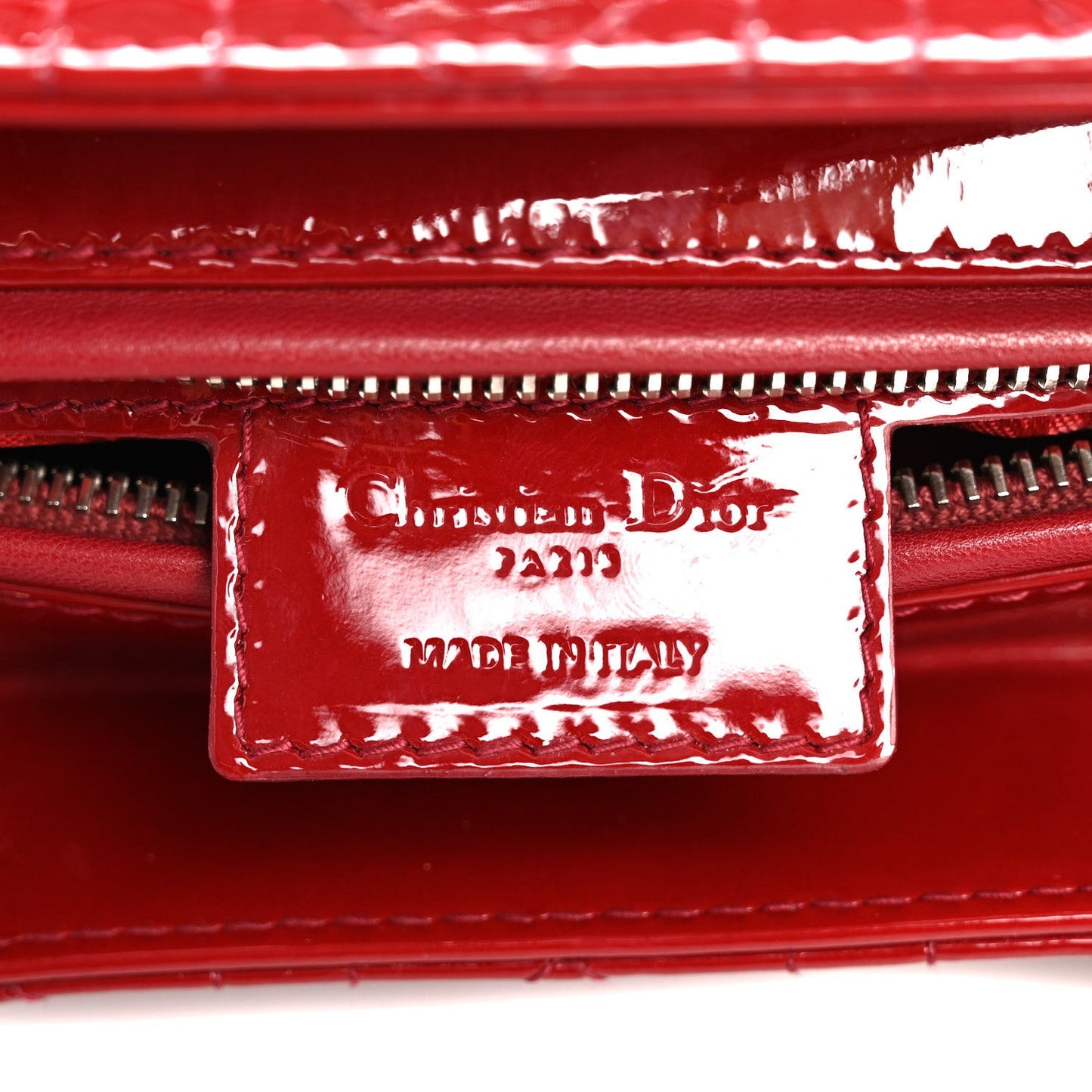 Patent Cannage Medium Lady Dior Red