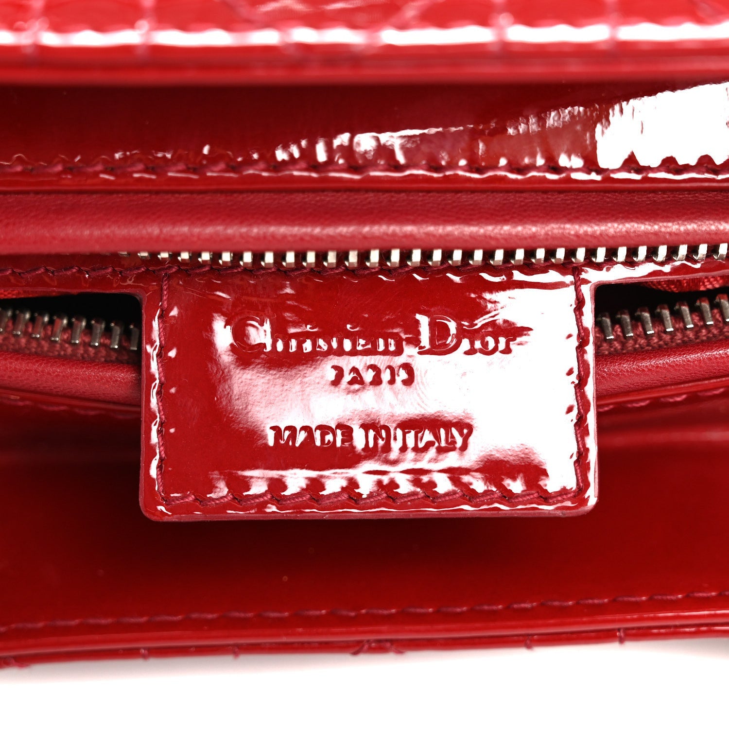 Christian Dior Patent Cannage Medium Lady Dior Red 6 of 7