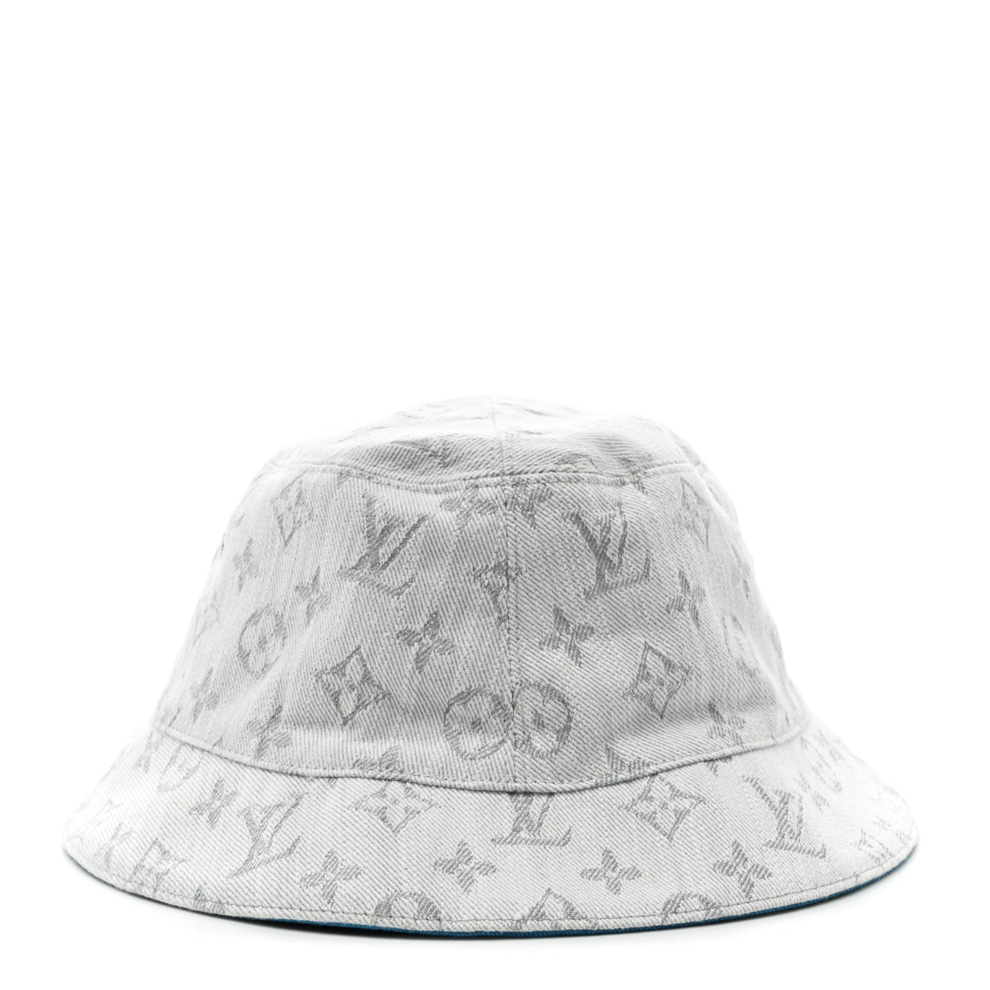 Monogram Denim Transformable Bob Bucket Hat 60 White Blue