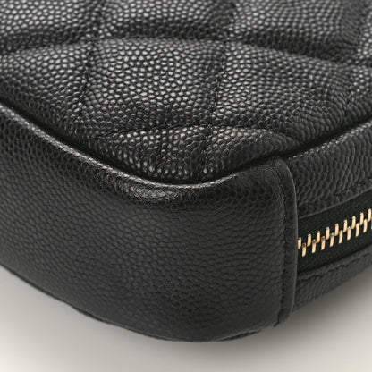 Chanel Caviar Quilted Small Curvy Pouch Cosmetic Case Black 9 of 10