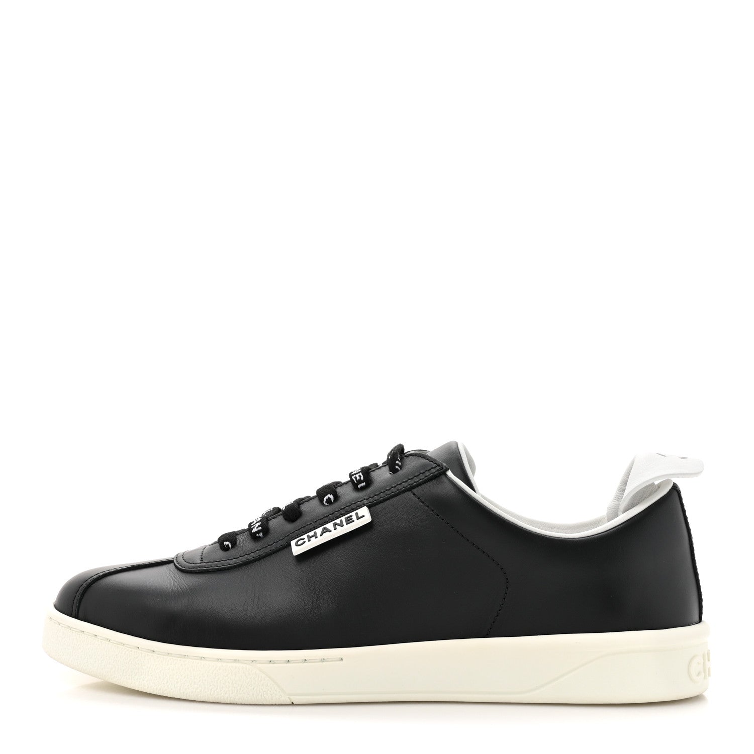 Chanel Calfskin CC Womens Sneakers 40 Black 1 of 10