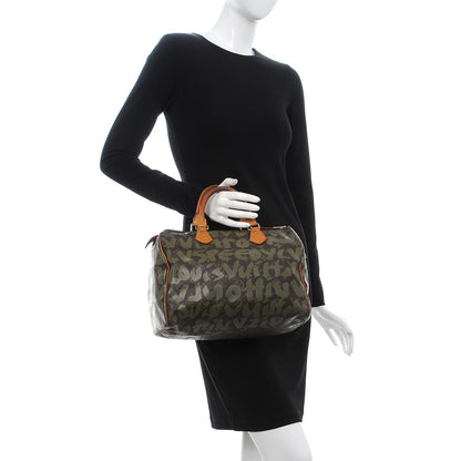 Louis Vuitton Monogram Graffiti Speedy 30 Kaki 2 of 17