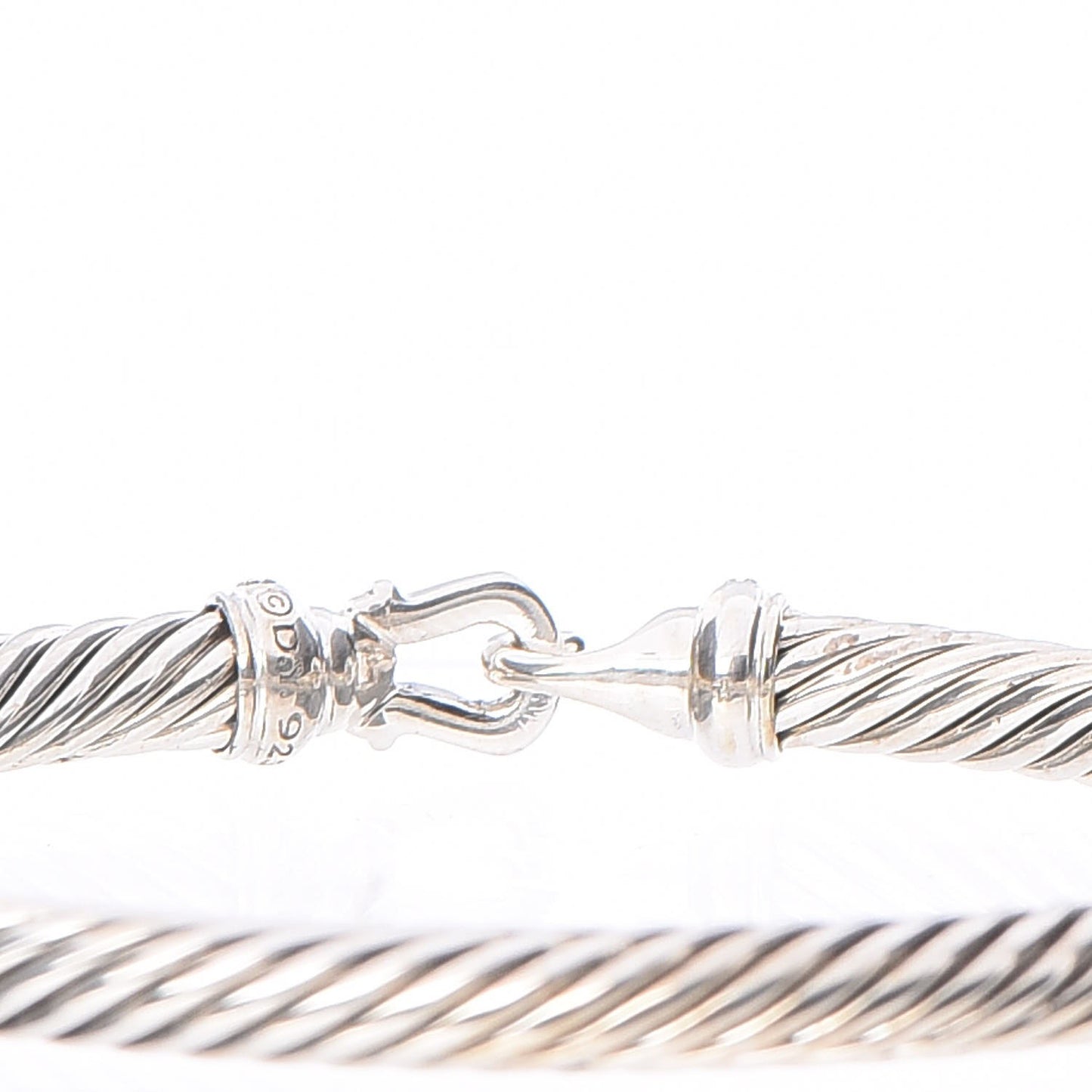 Sterling Silver Diamond 5mm Cable Buckle Bracelet