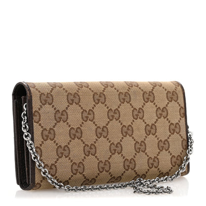 Gucci Monogram Metal Bar Chain Wallet Dark Brown 3 of 7