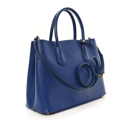 Prada Saffiano Cuir Small Double Bag Inchiostro 3 of 7