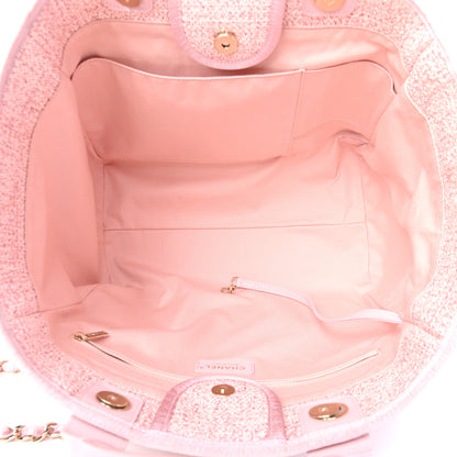 Chanel Lurex Boucle Deauville Medium Tote Pink 4 of 6