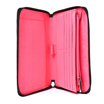 Chanel Calfskin Cambon Zip Around Organizer Wallet Black White 5 of 15