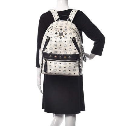 MCM Visetos Studded Medium Dual Stark Backpack White 2 of 32