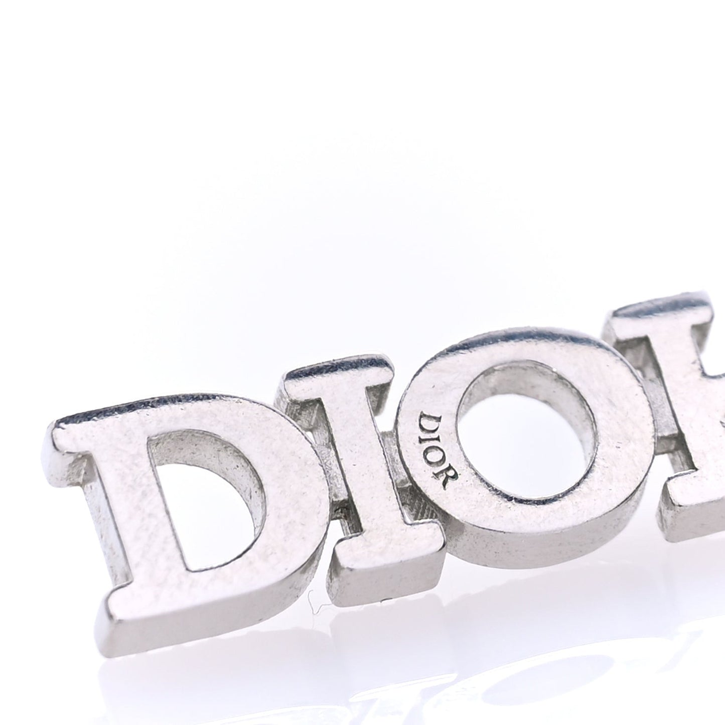 Crystal Dio(r)evolution Logo Hoop Drop Earrings  Silver