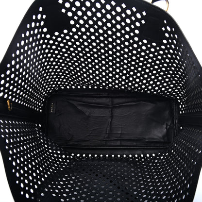 Prada Saffiano Perforated Tote Black 4 of 7