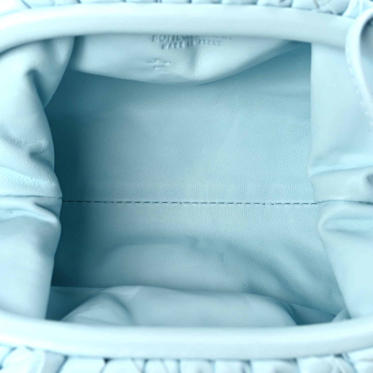 Nappa Intrecciato The Mini Pouch Pale Blue