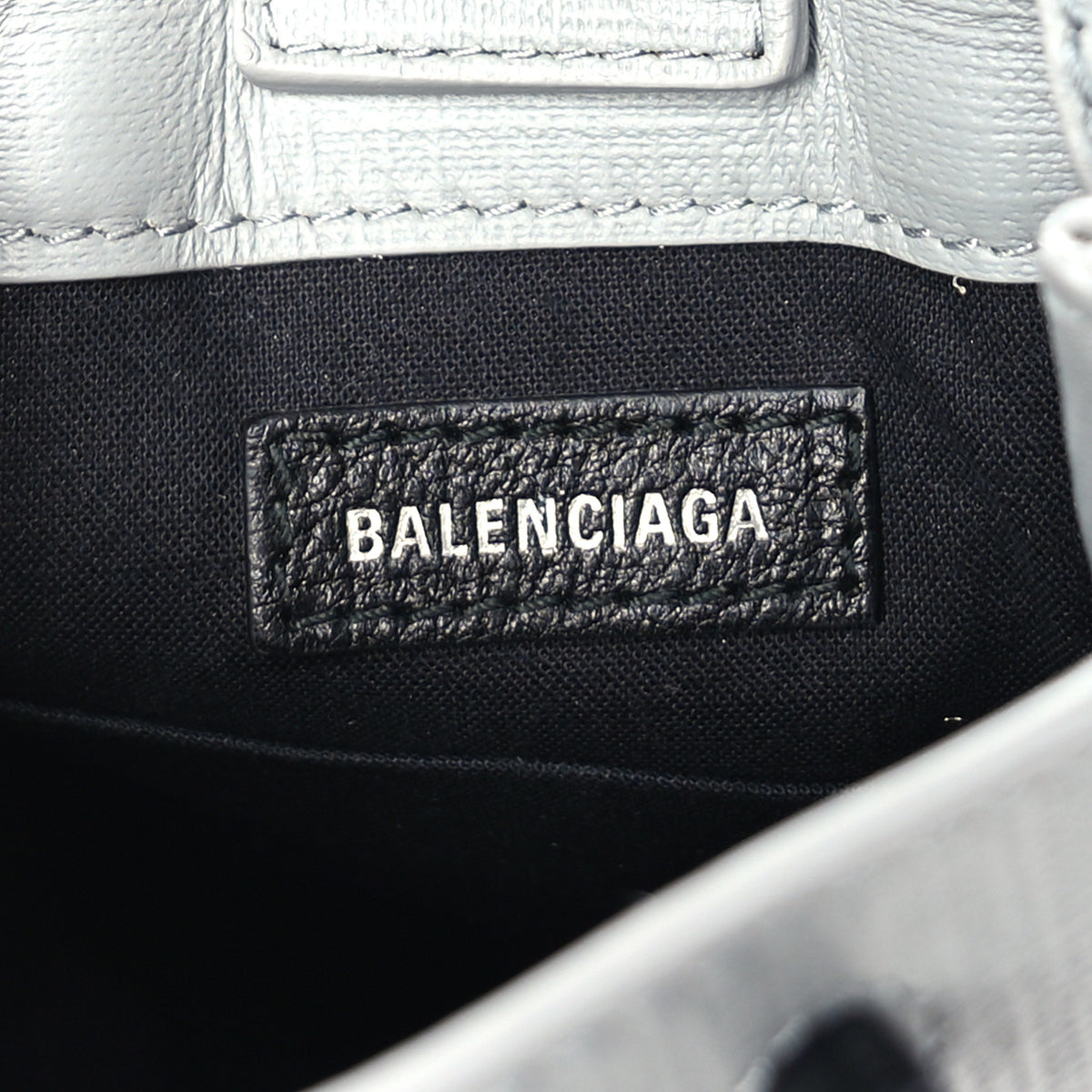 Balenciaga Squared Calfskin Logo Shopping Phone Holder Bag Balenciaga Grey 5 of 8
