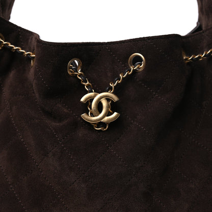 Chanel Suede Quilted Small  25 Handbag  Dark Brown 6 of 8