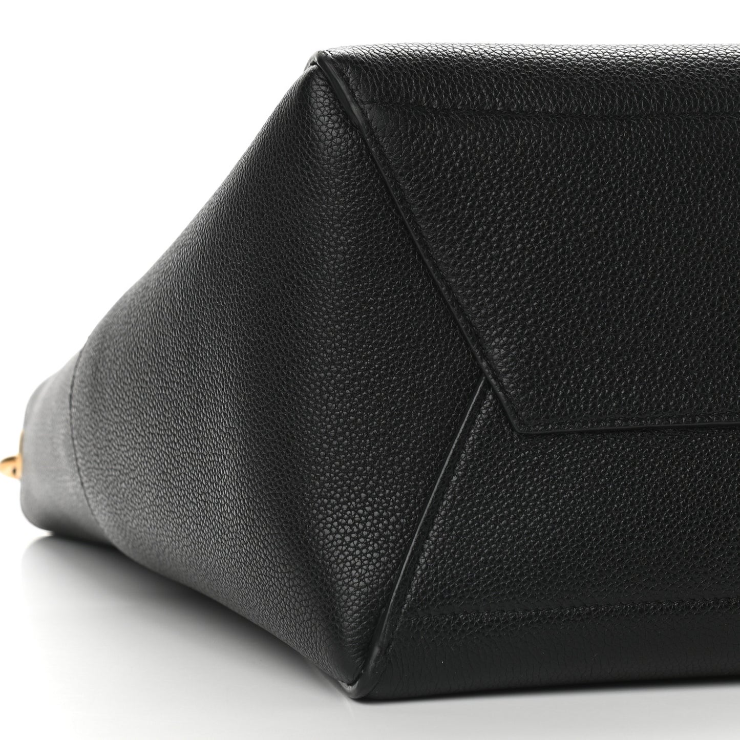 Soft Grained Calfskin Sangle Bucket Bag Black