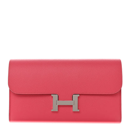 Hermes Epsom Constance Long Wallet Rose Azalee 1 of 9