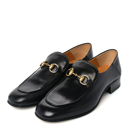 Gucci Goatskin Womens Horsebit Mid-Heel Loafers 39 Black 2 of 6