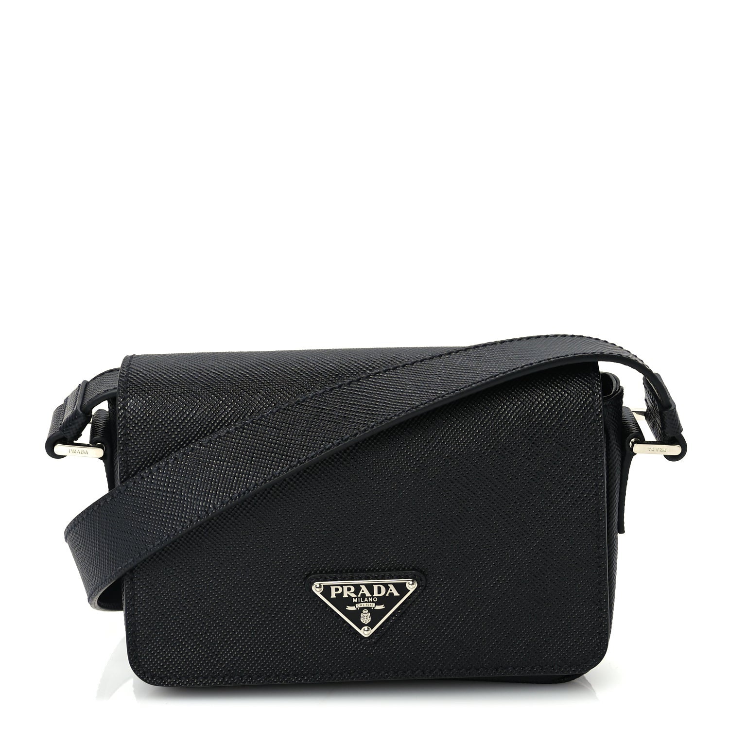 Prada Saffiano Shoulder Bag Black 1 of 8