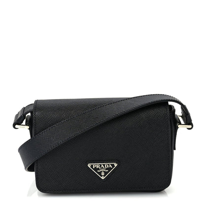 Prada Saffiano Shoulder Bag Black 1 of 8