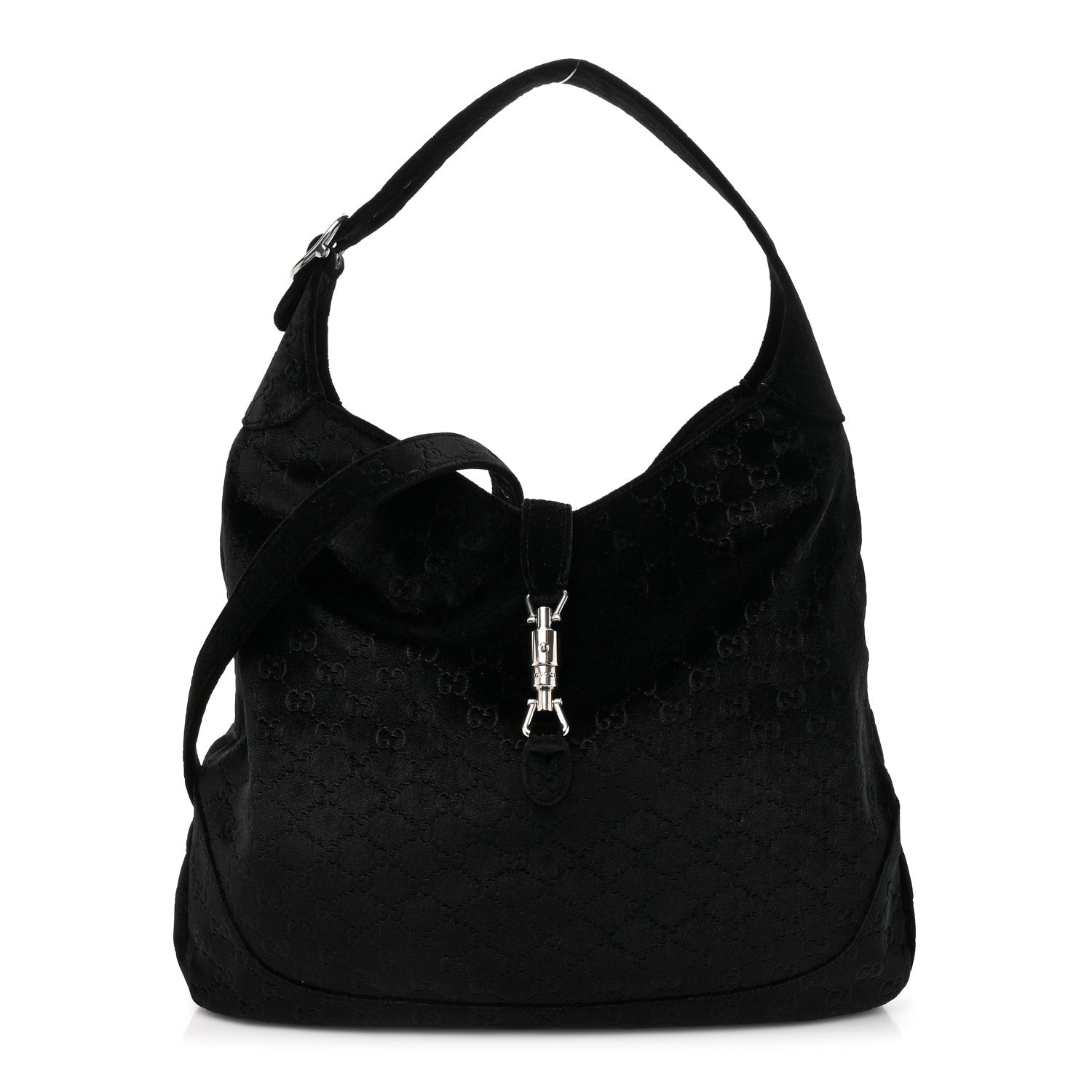 Gucci Velvet Large Jackie 1961 Shoulder Bag Black Black 1 of 10
