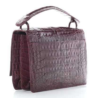 Nancy Gonzalez Crocodile Top Handle Satchel Burgundy 2 of 8