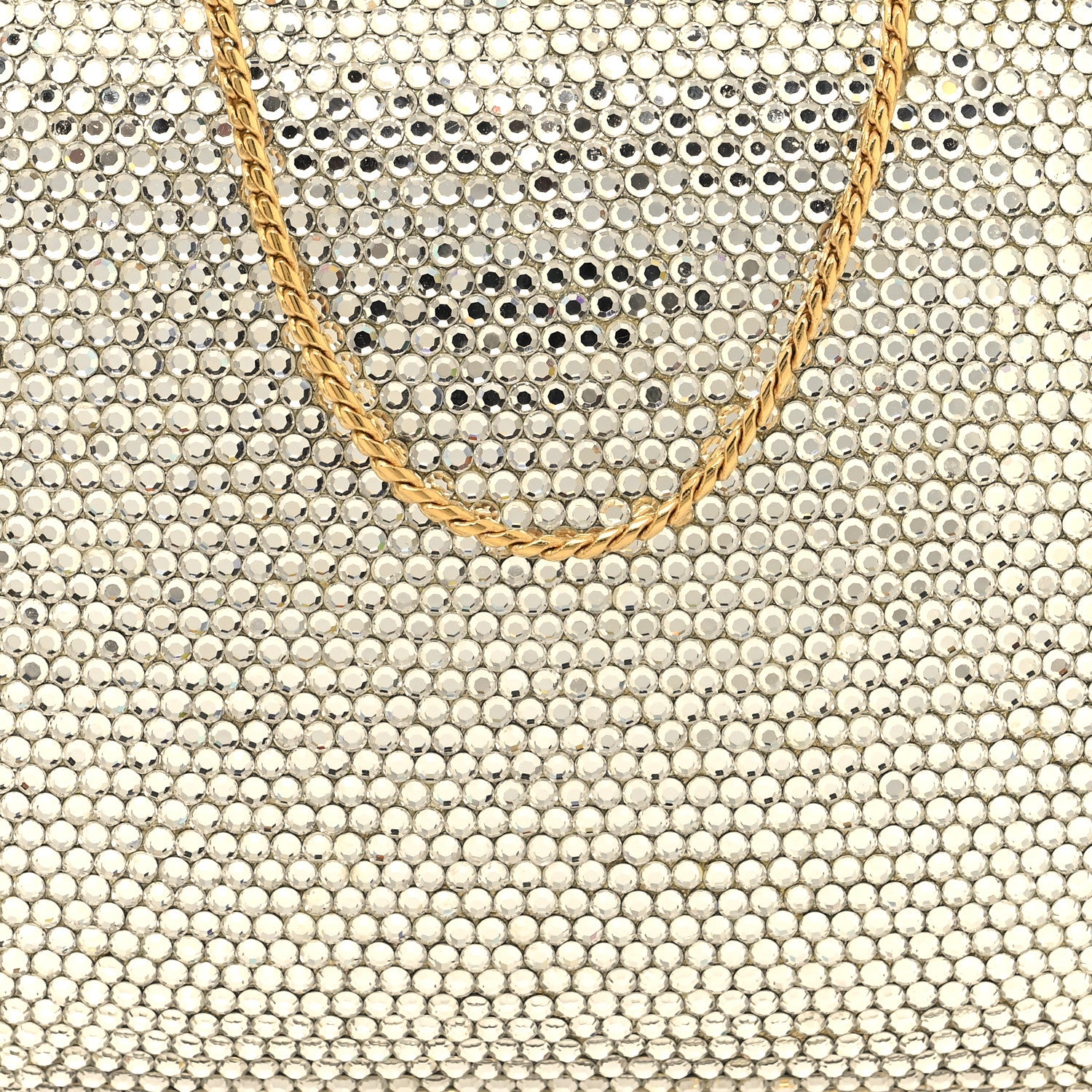 Judith Leiber Swarovski Crystal Minaudiere Clutch Gold Silver 9 of 11