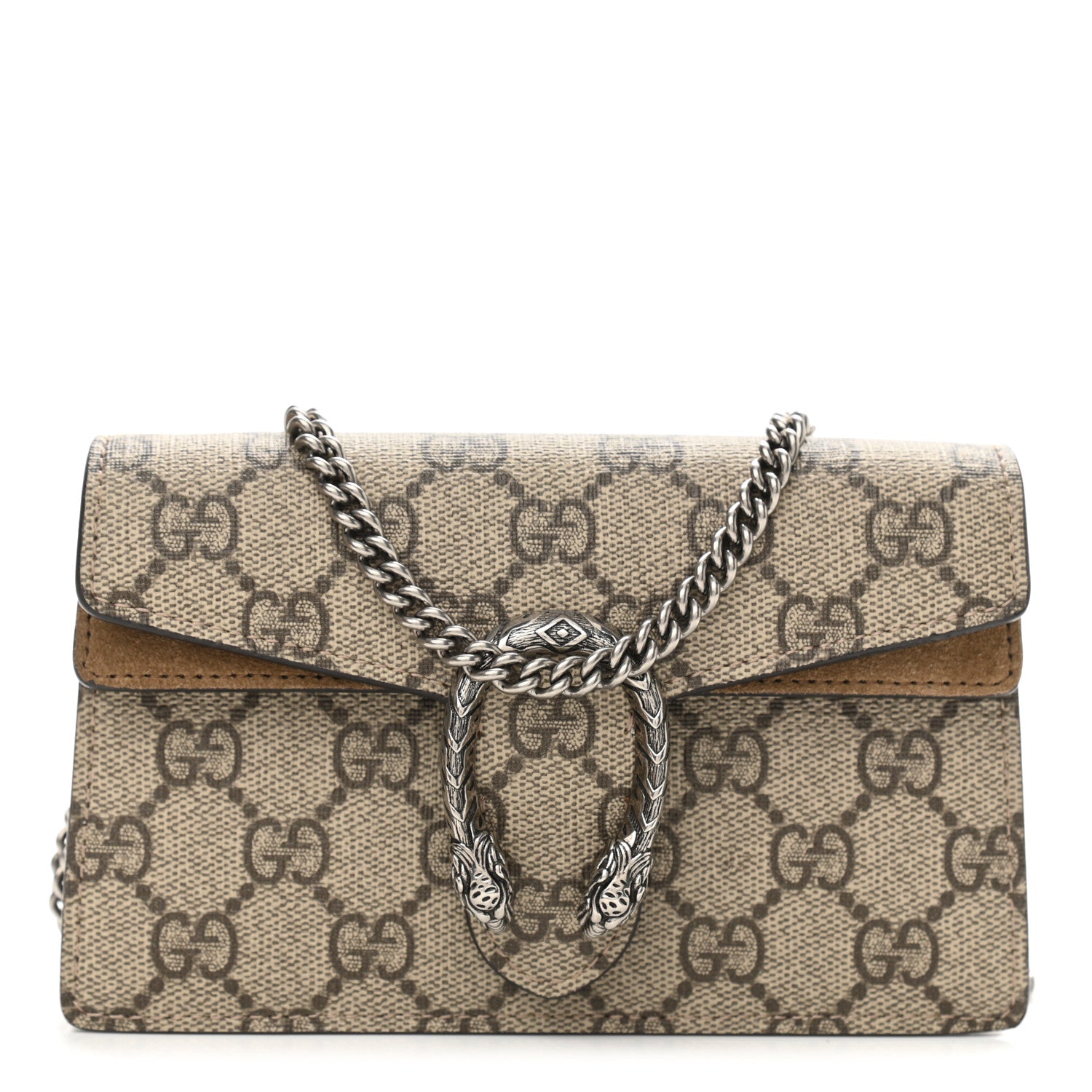 Gucci GG Supreme Monogram Super Mini Dionysus Shoulder Bag Taupe 1 of 11